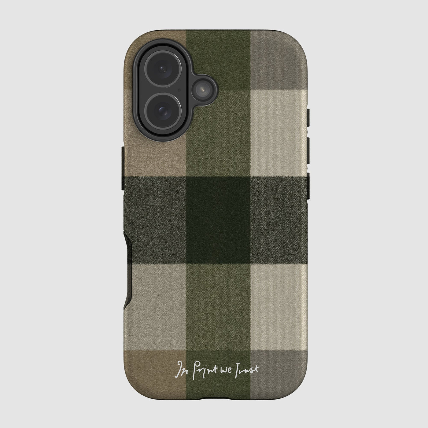 olive tough iPhone case - In Print We Trust