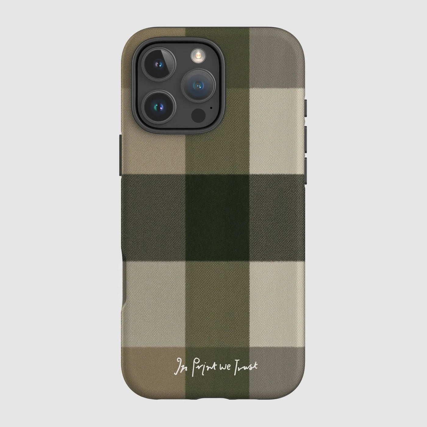 olive tough iPhone case - In Print We Trust