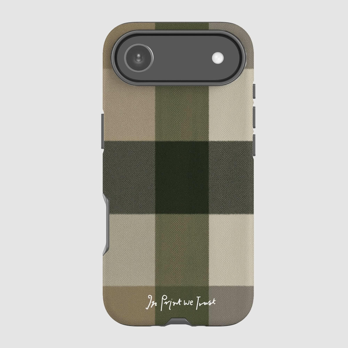 olive tough iPhone case - In Print We Trust