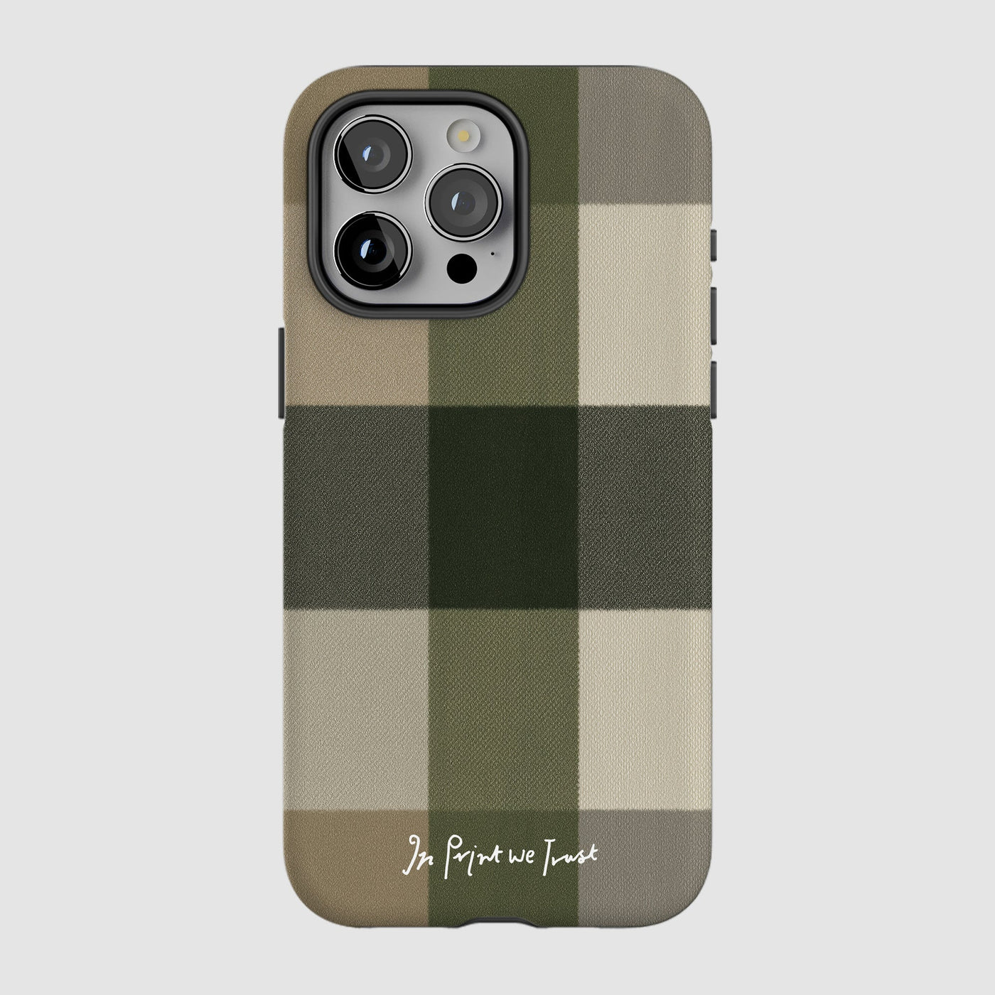 olive tough iPhone case - In Print We Trust