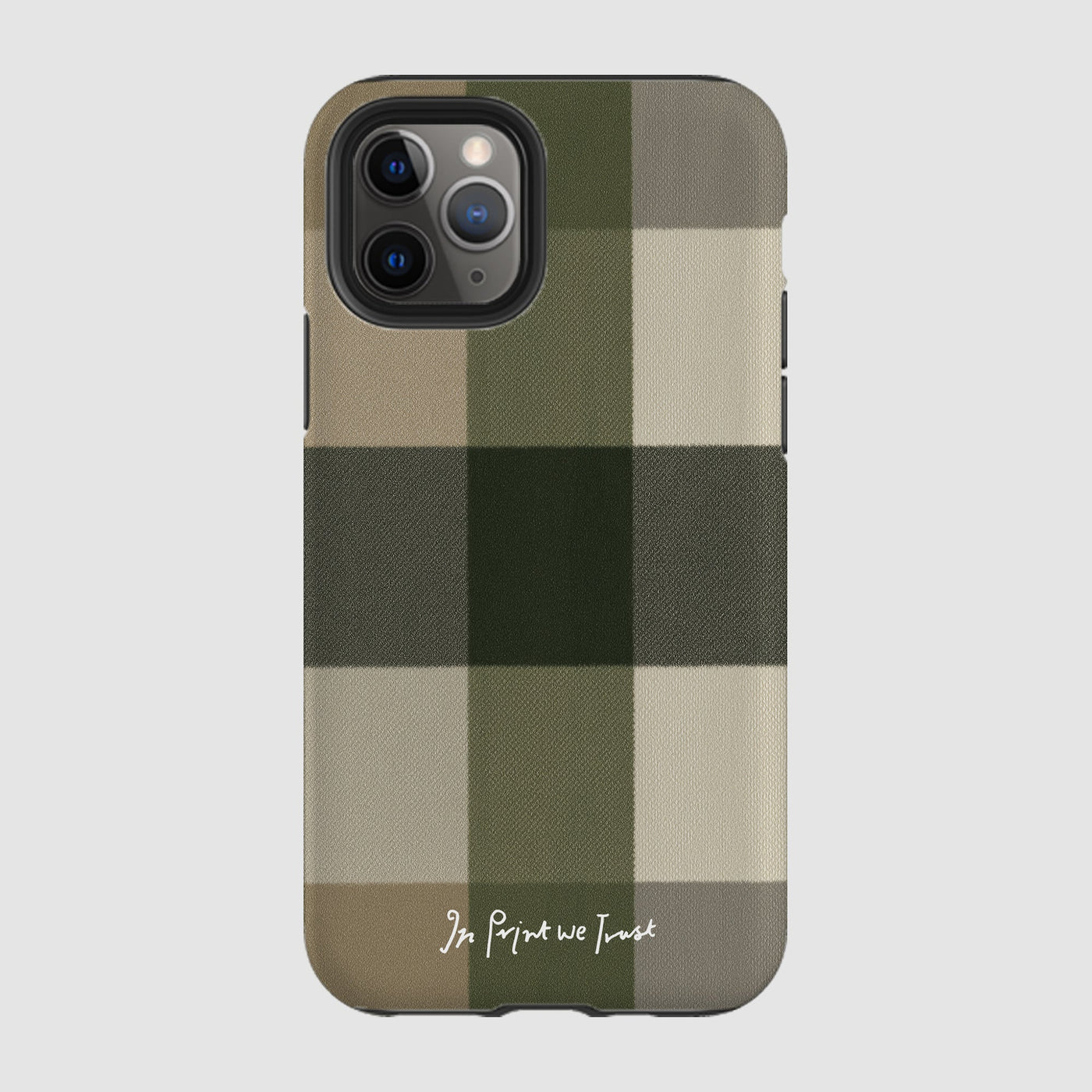olive tough iPhone case - In Print We Trust