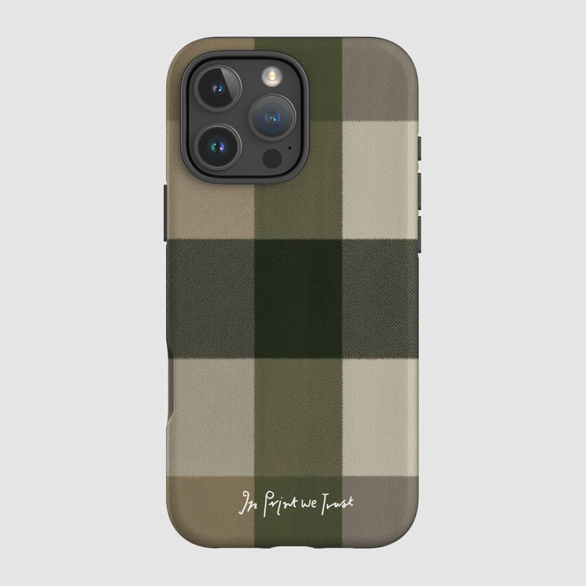 olive tough iPhone case - In Print We Trust
