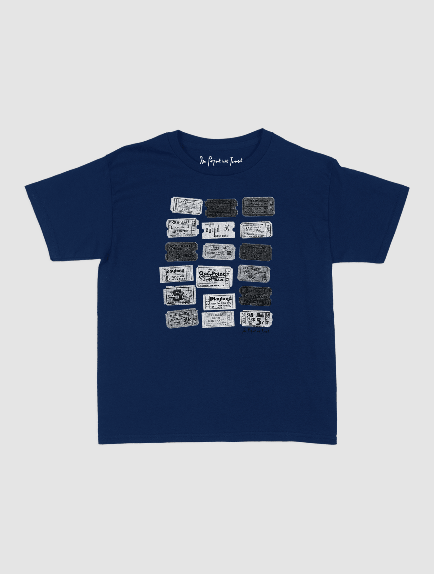 one - way ticket baby tee - In Print We Trust