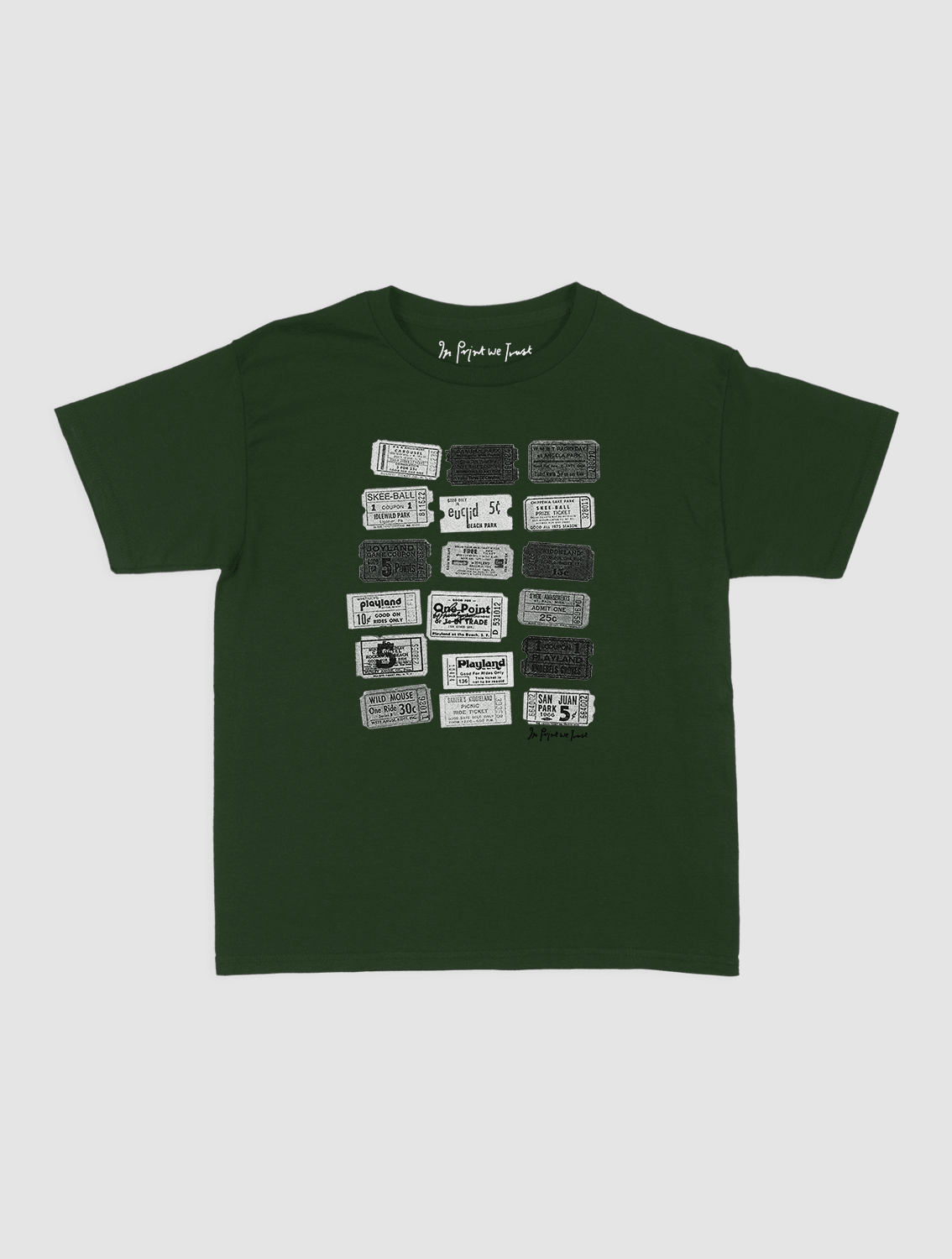 one - way ticket baby tee - In Print We Trust