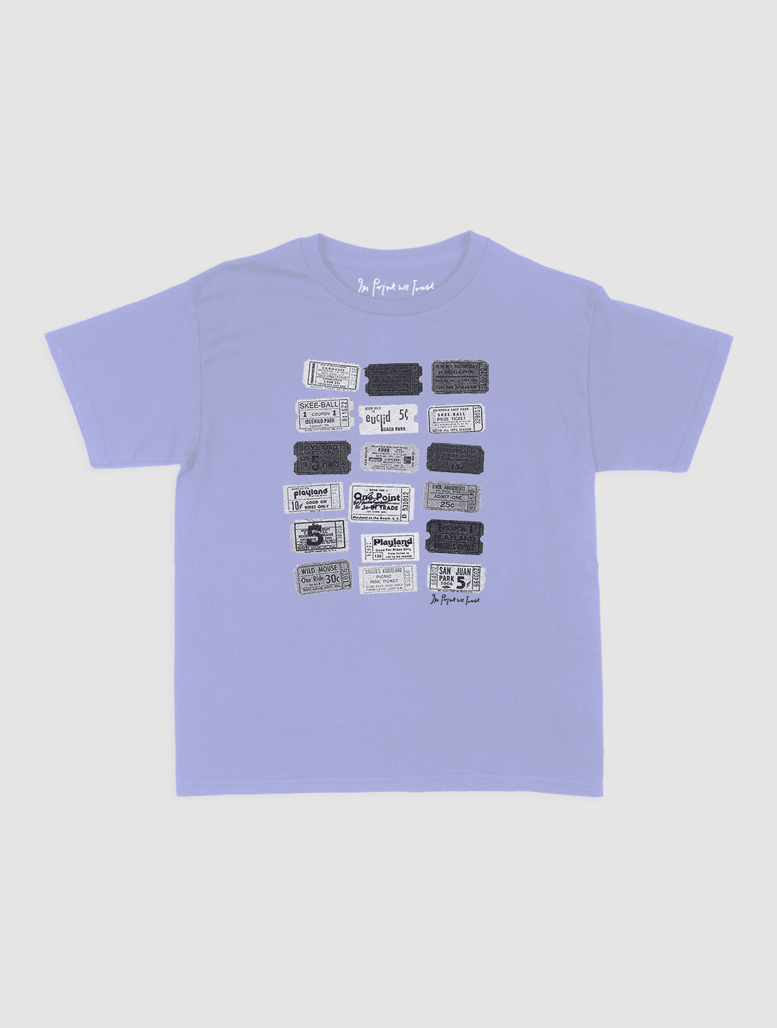 one - way ticket baby tee - In Print We Trust