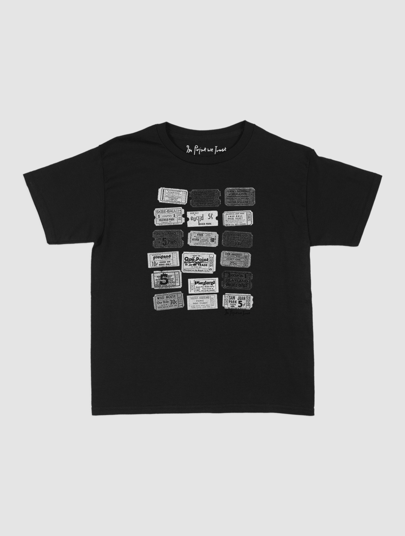 one - way ticket baby tee - In Print We Trust