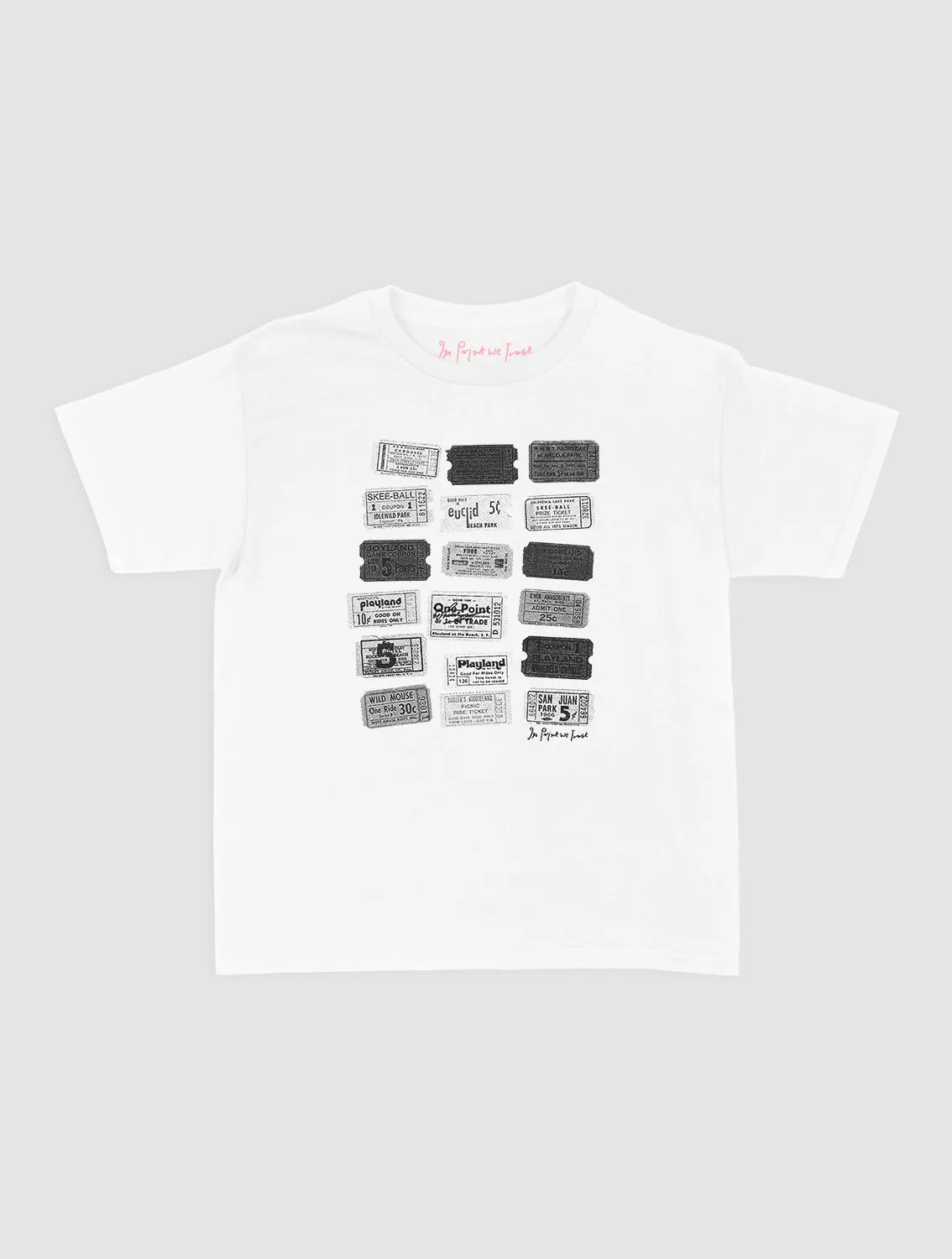 one-way ticket baby tee - In Print We Trust