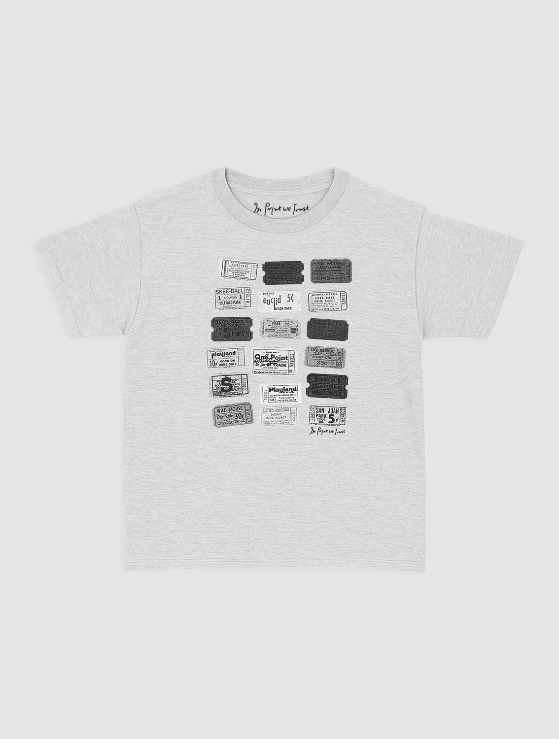 one - way ticket baby tee - In Print We Trust