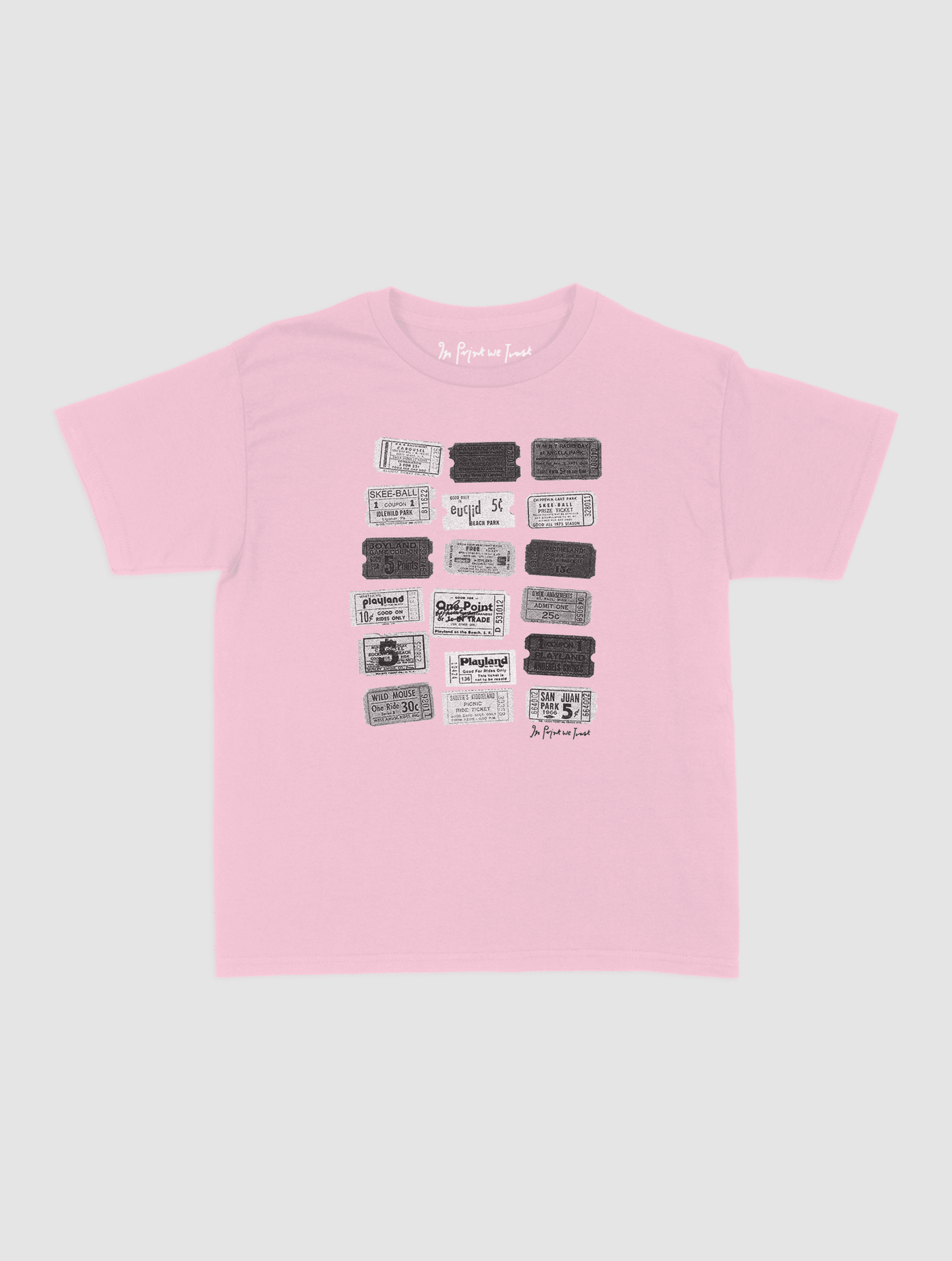 one - way ticket baby tee - In Print We Trust