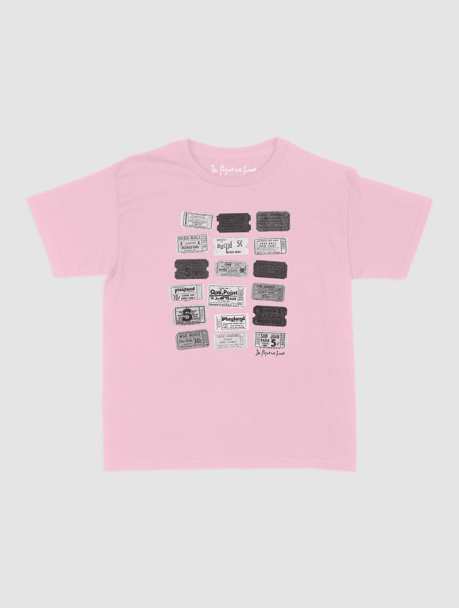 one - way ticket baby tee - In Print We Trust