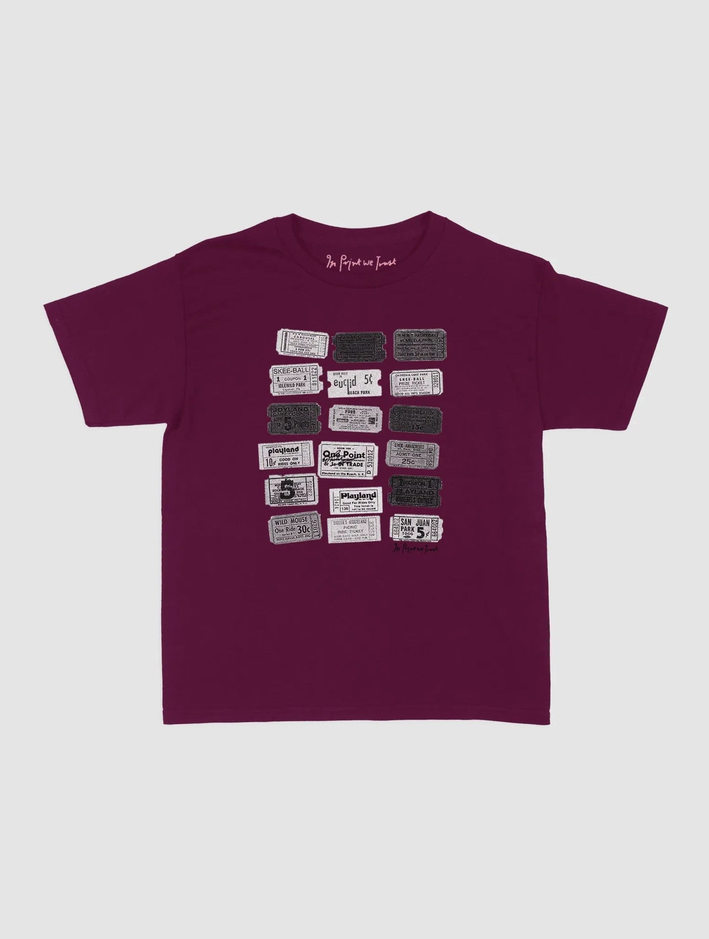 one-way ticket baby tee - In Print We Trust