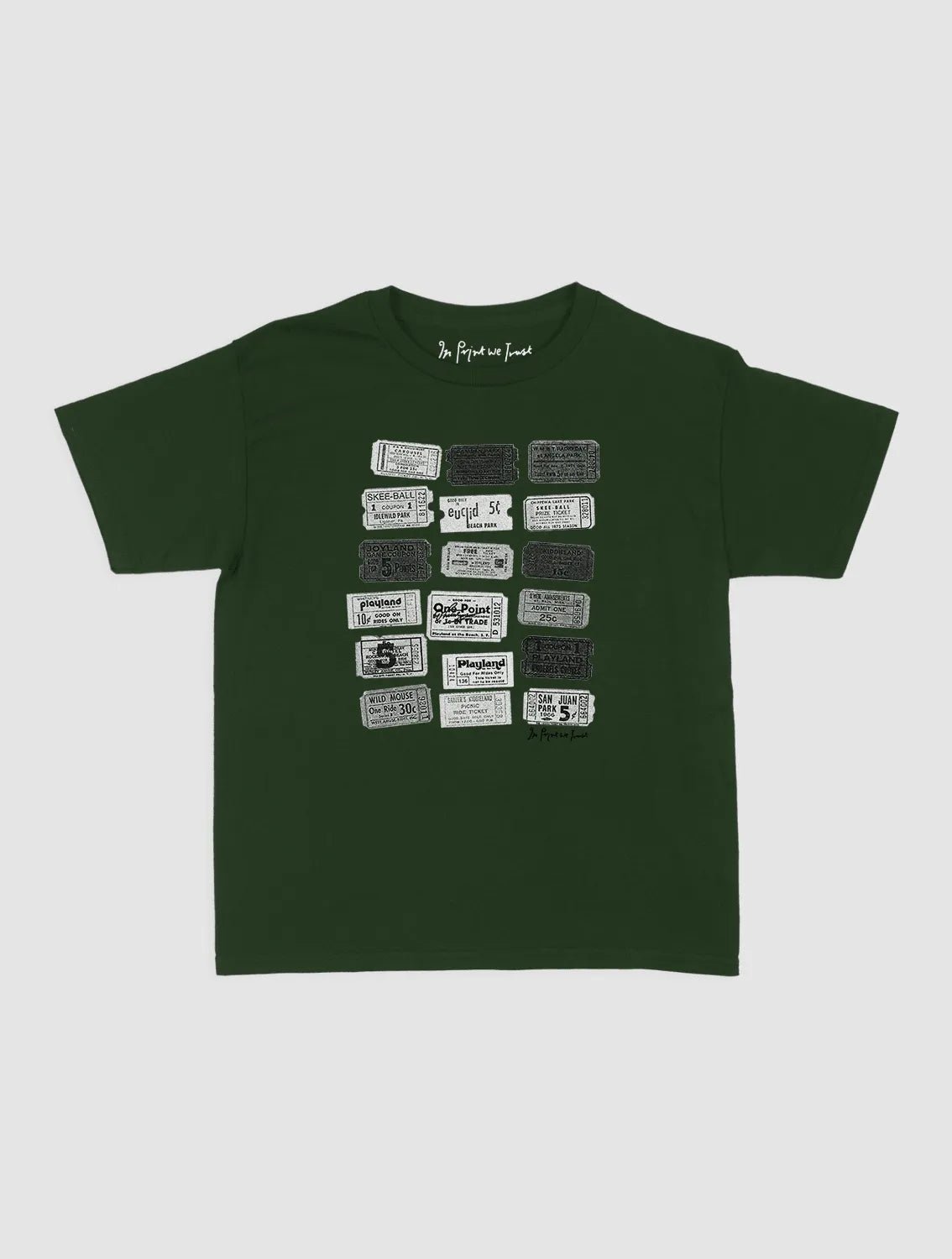 one-way ticket baby tee - In Print We Trust