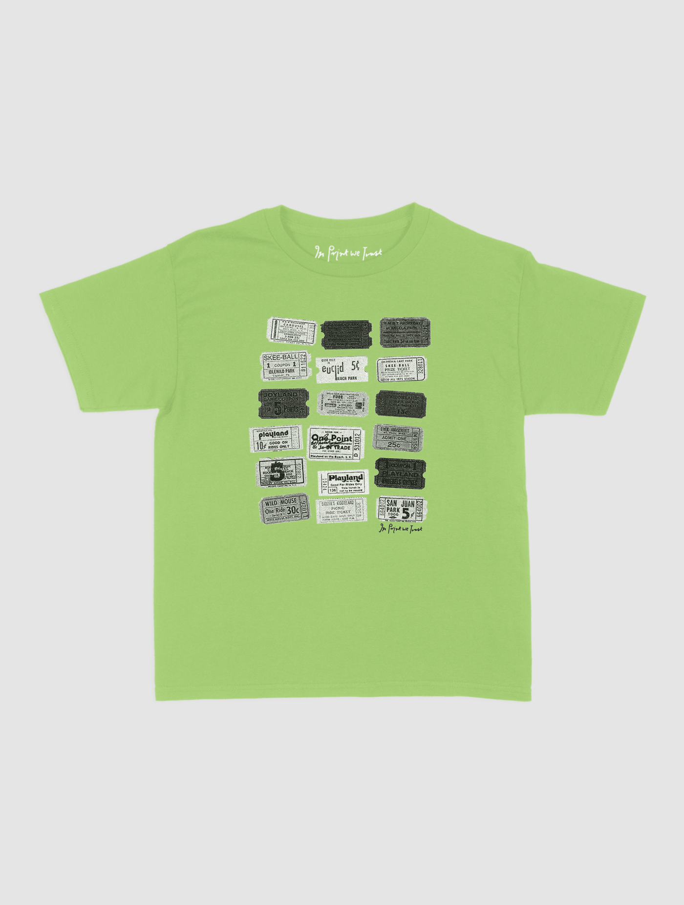 one - way ticket baby tee - In Print We Trust