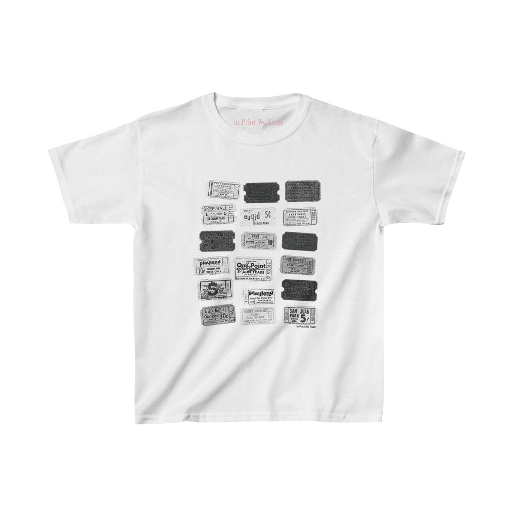 one - way ticket essential baby tee - In Print We Trust