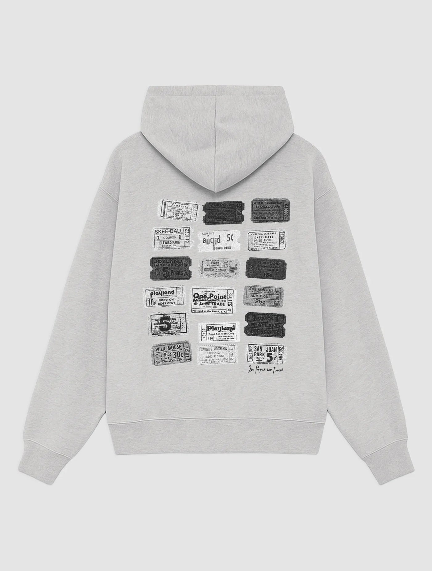 one-way ticket grey hoodie - In Print We Trust