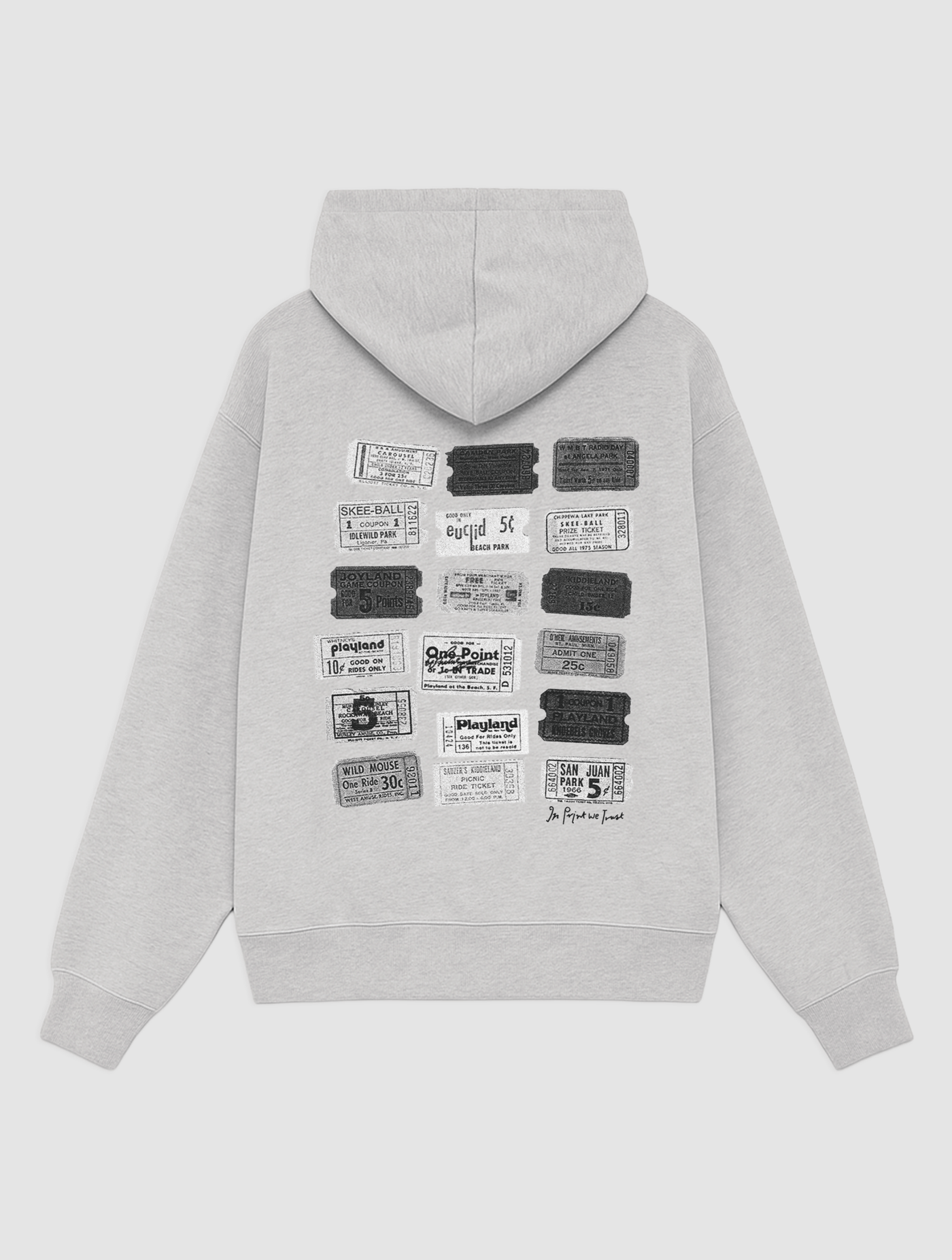 one - way ticket grey hoodie - In Print We Trust