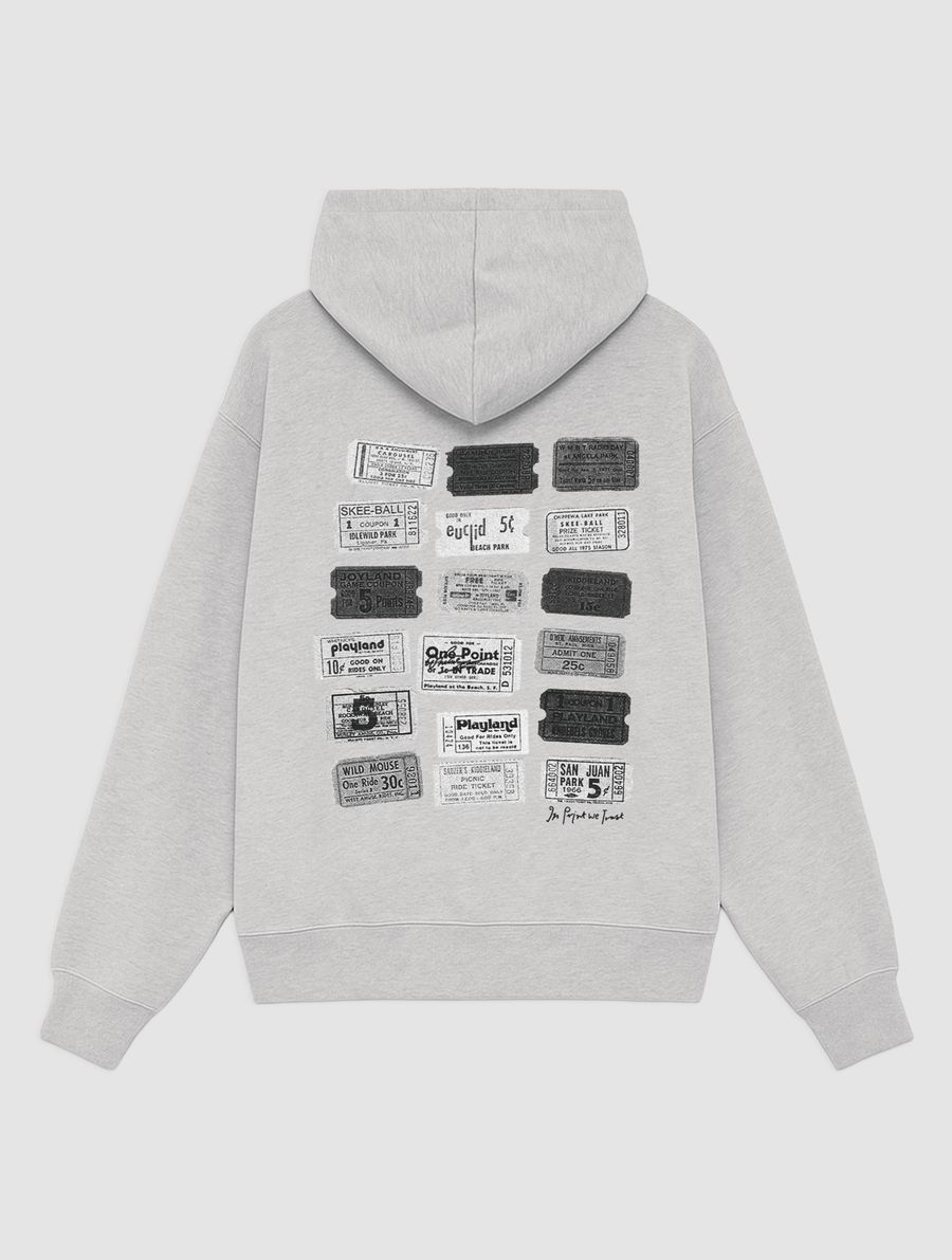 one - way ticket grey hoodie - In Print We Trust