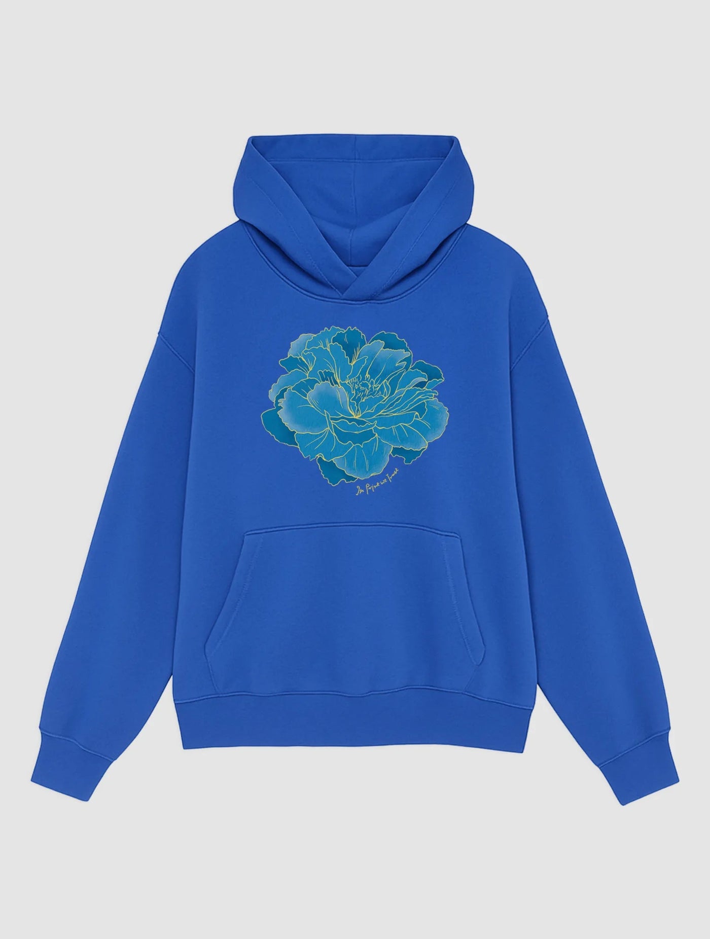 peony blue hoodie - In Print We Trust