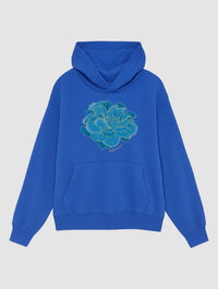 peony blue hoodie - In Print We Trust