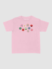 pin badge baby tee - In Print We Trust