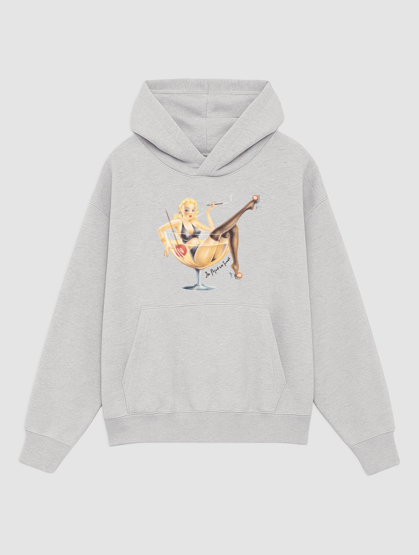 pin - up grey hoodie - In Print We Trust