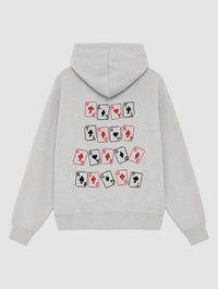 play your cards right grey hoodie - In Print We Trust