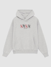 play your cards right grey hoodie - In Print We Trust