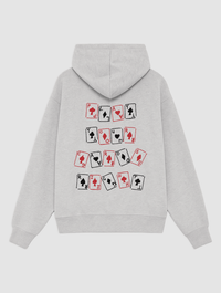 play your cards right grey hoodie - In Print We Trust