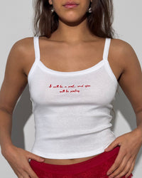 poetry embroidered tank top
