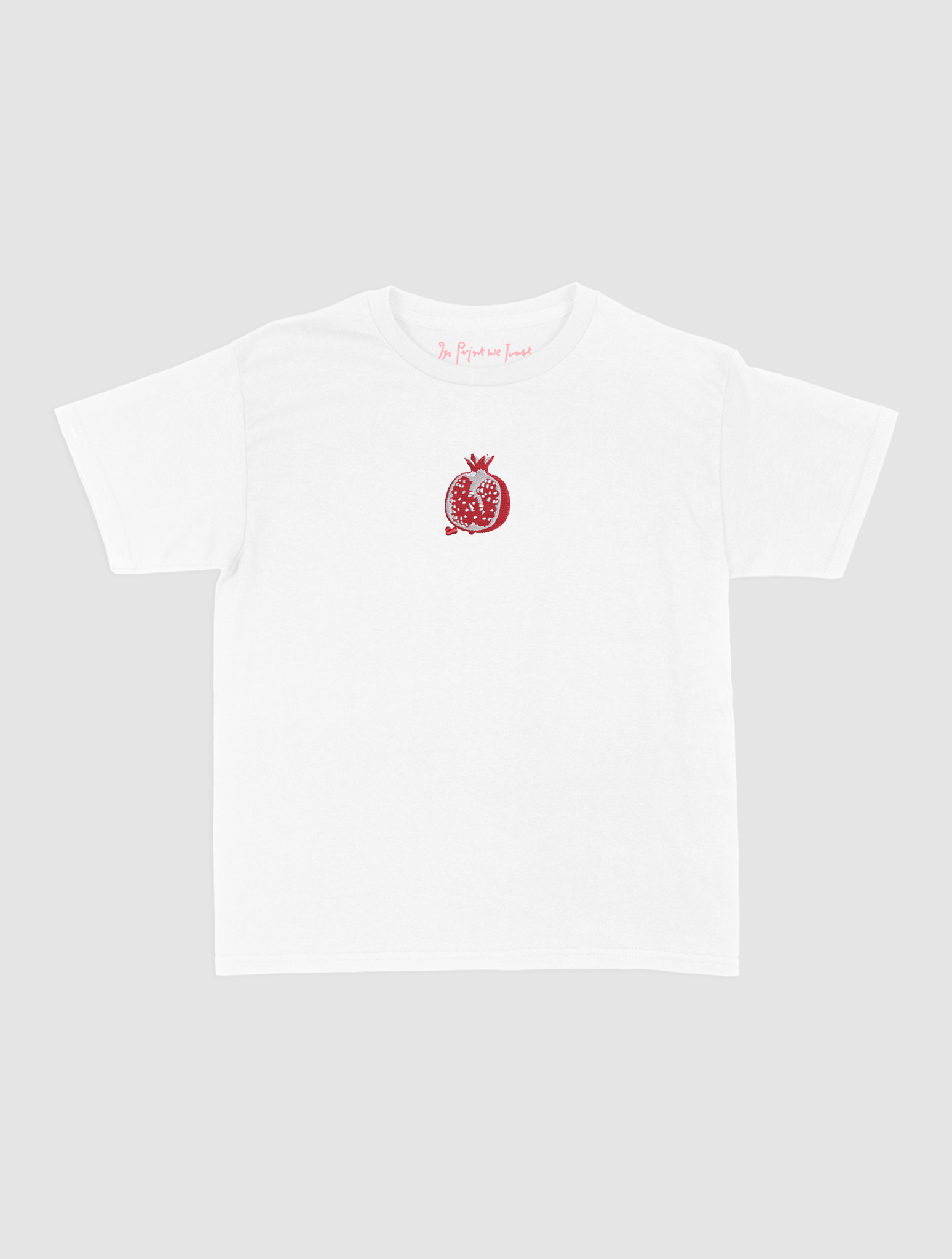 pomegranate embroidered baby tee - In Print We Trust