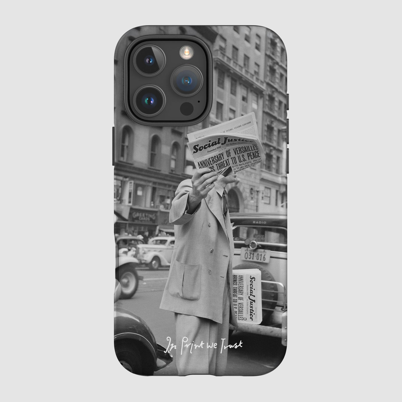 press tough iPhone case - In Print We Trust