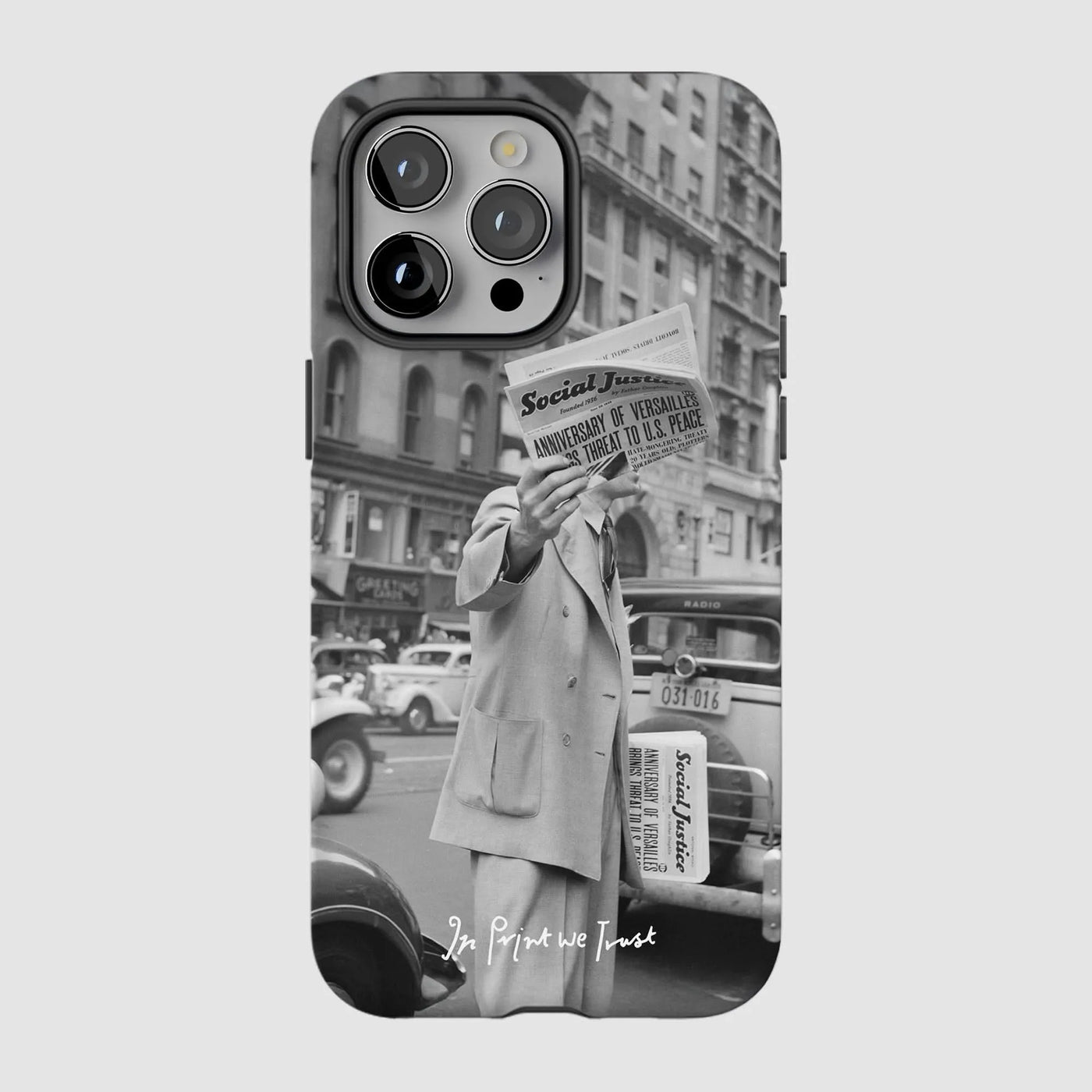 press tough iPhone case - In Print We Trust