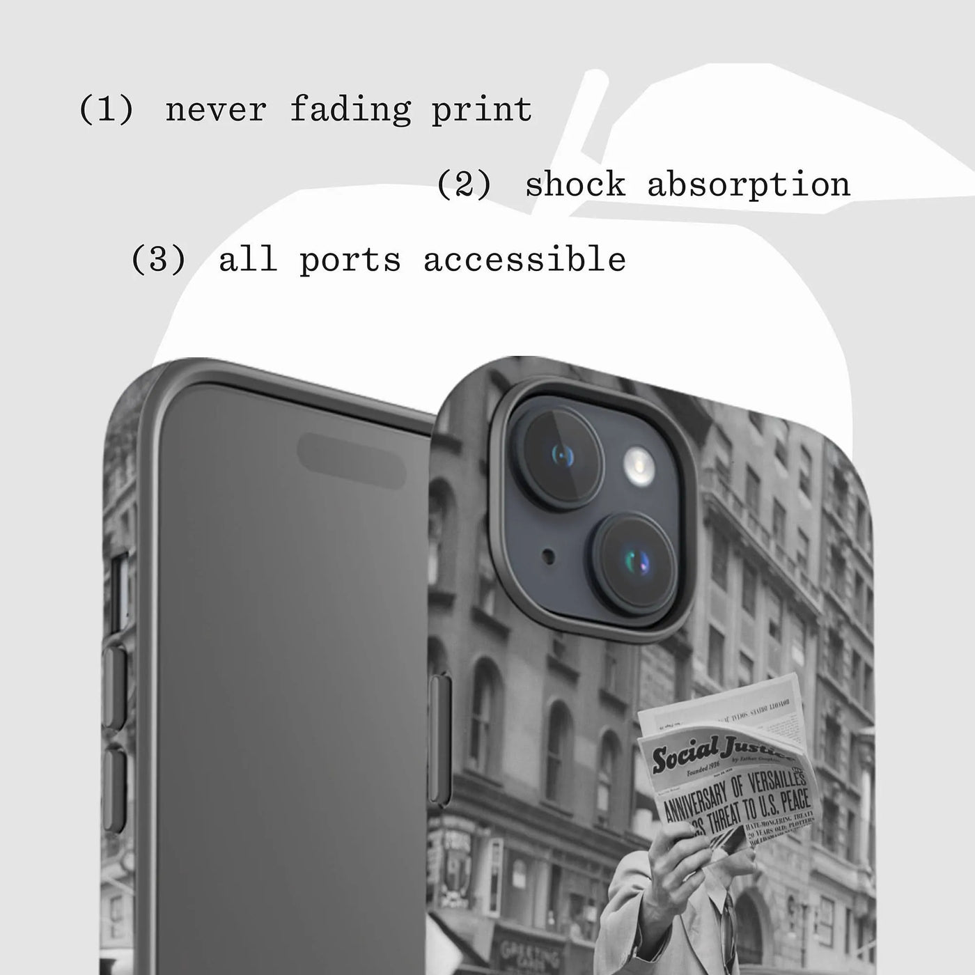 press tough iPhone case - In Print We Trust
