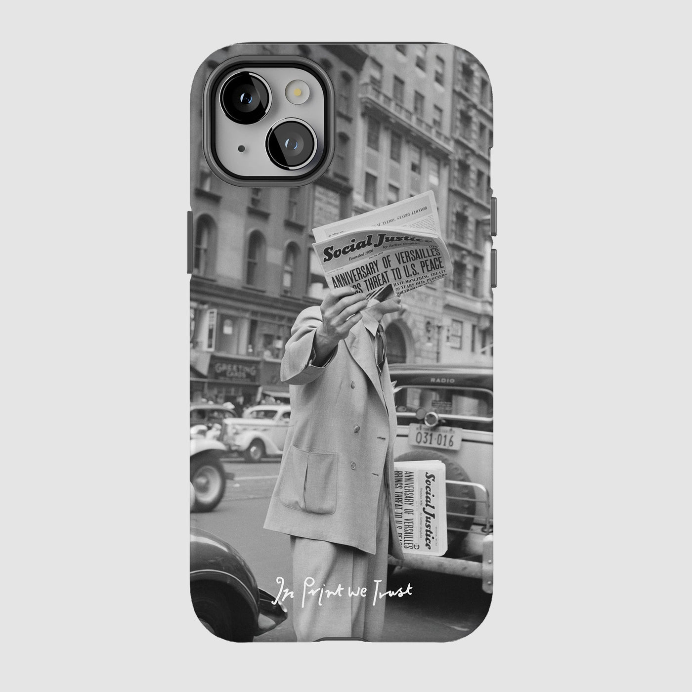 press tough iPhone case - In Print We Trust