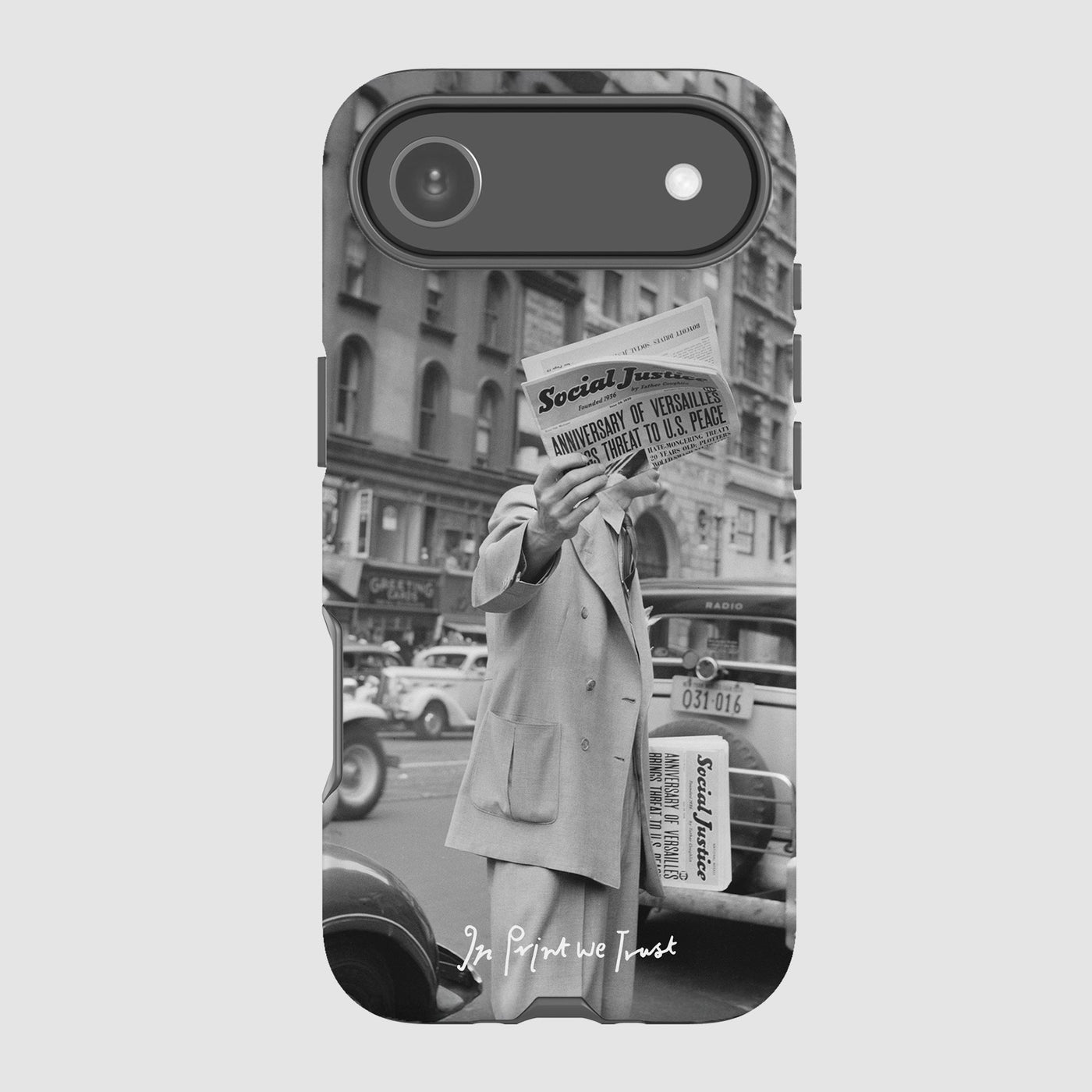 press tough iPhone case - In Print We Trust