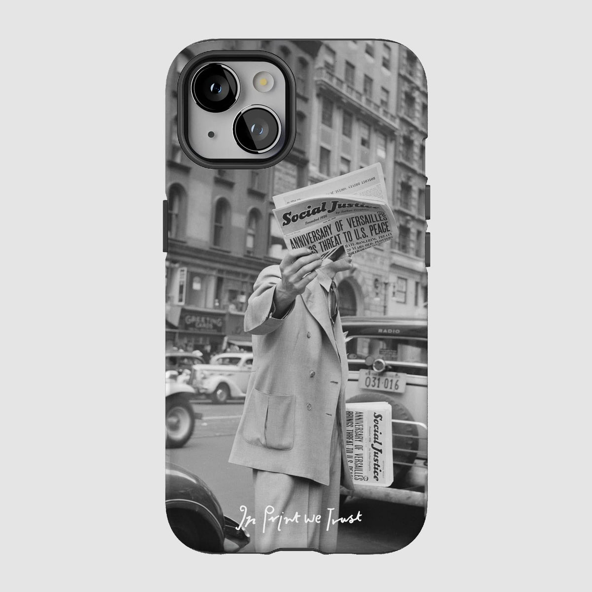 press tough iPhone case - In Print We Trust