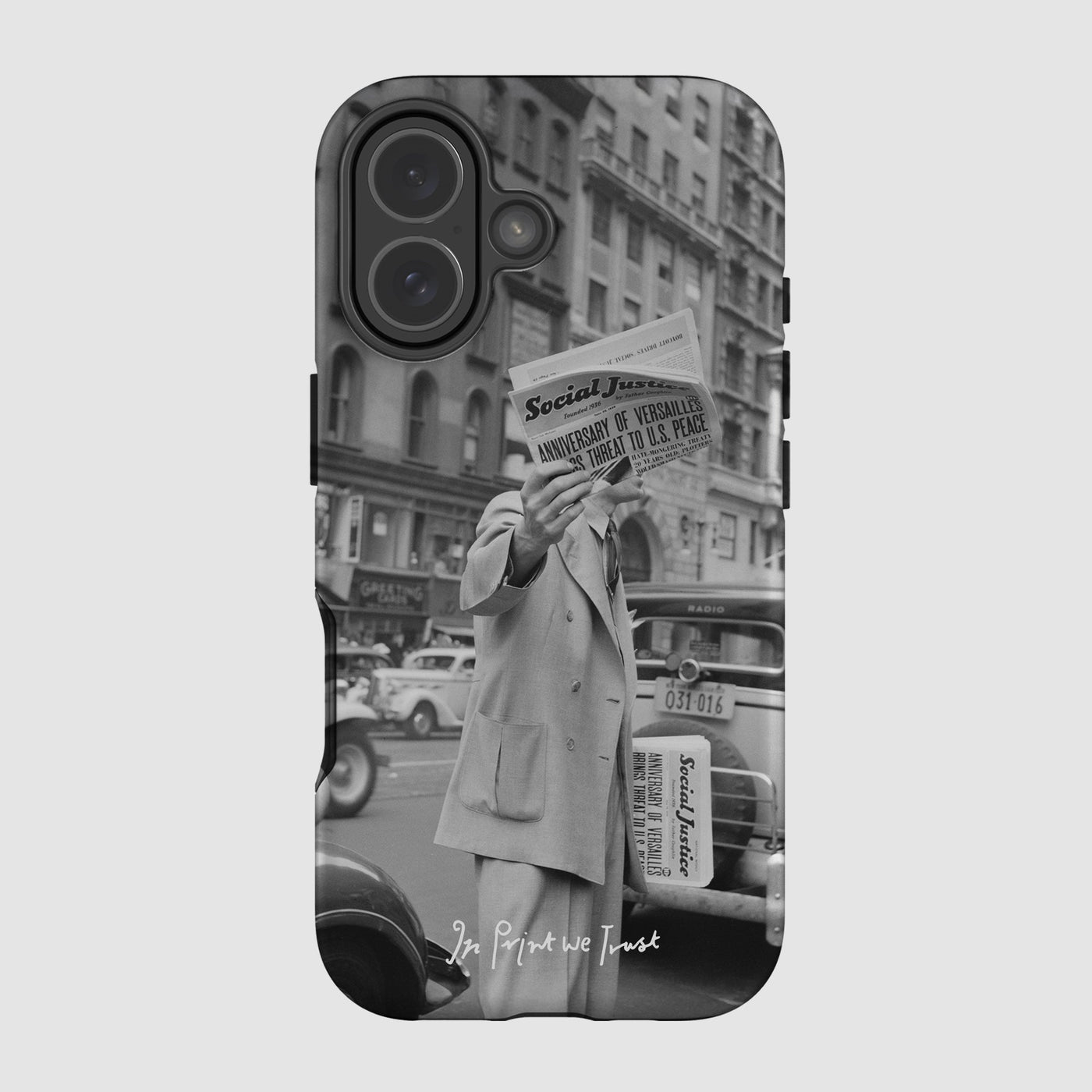 press tough iPhone case - In Print We Trust