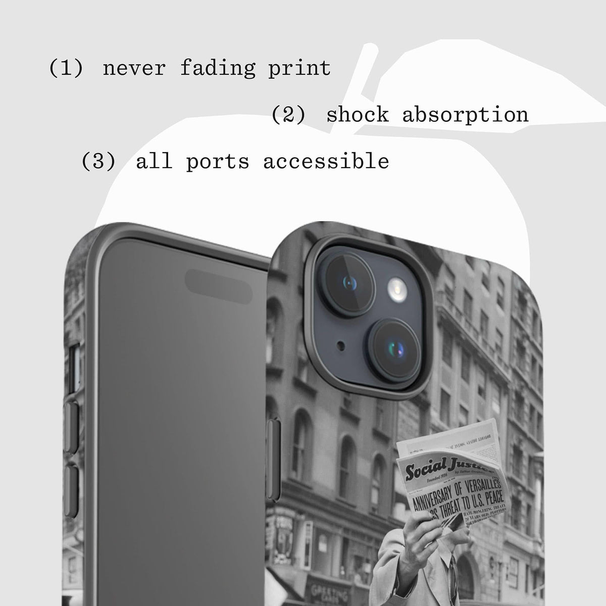 press tough iPhone case - In Print We Trust