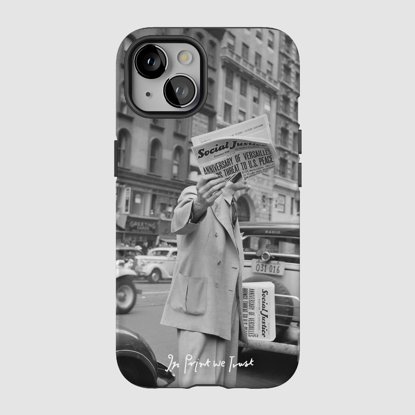 press tough iPhone case - In Print We Trust