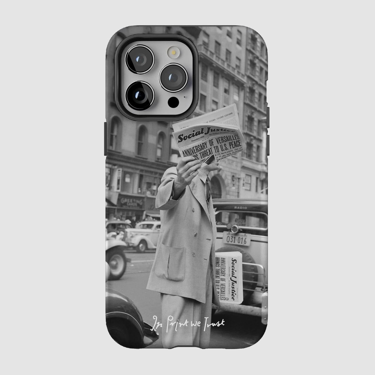 press tough iPhone case - In Print We Trust
