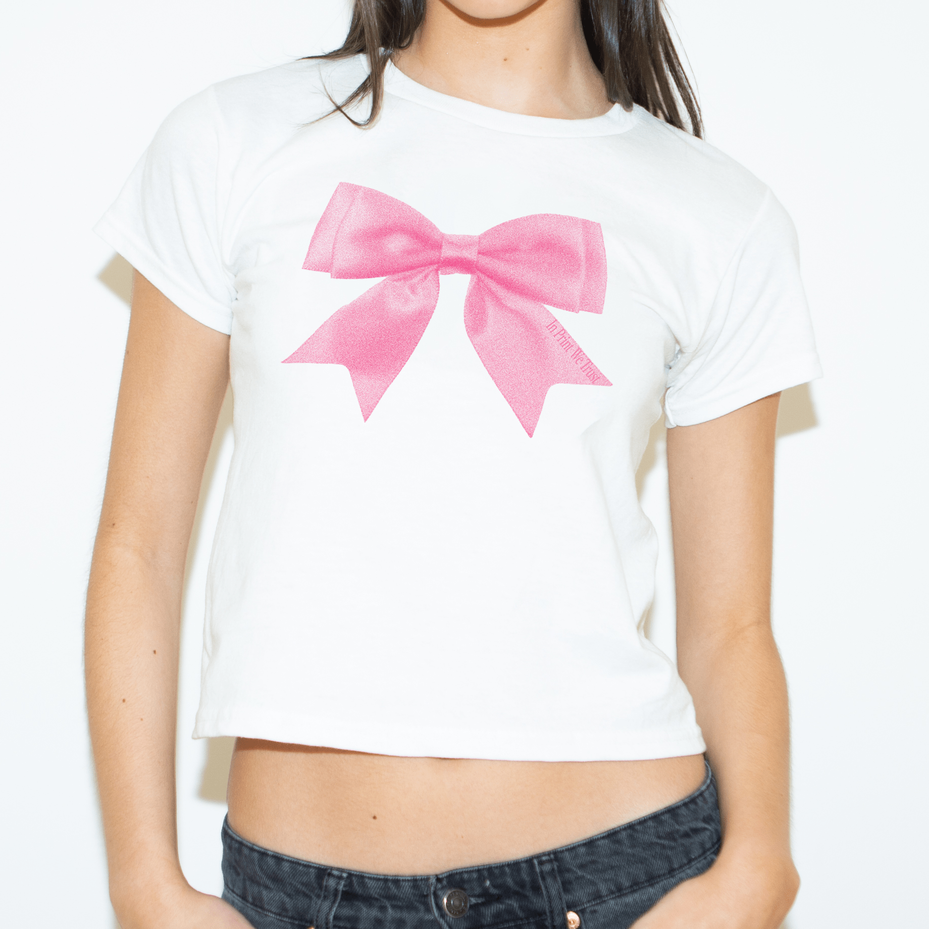 'Put a Bow On It' baby tee - In Print We Trust