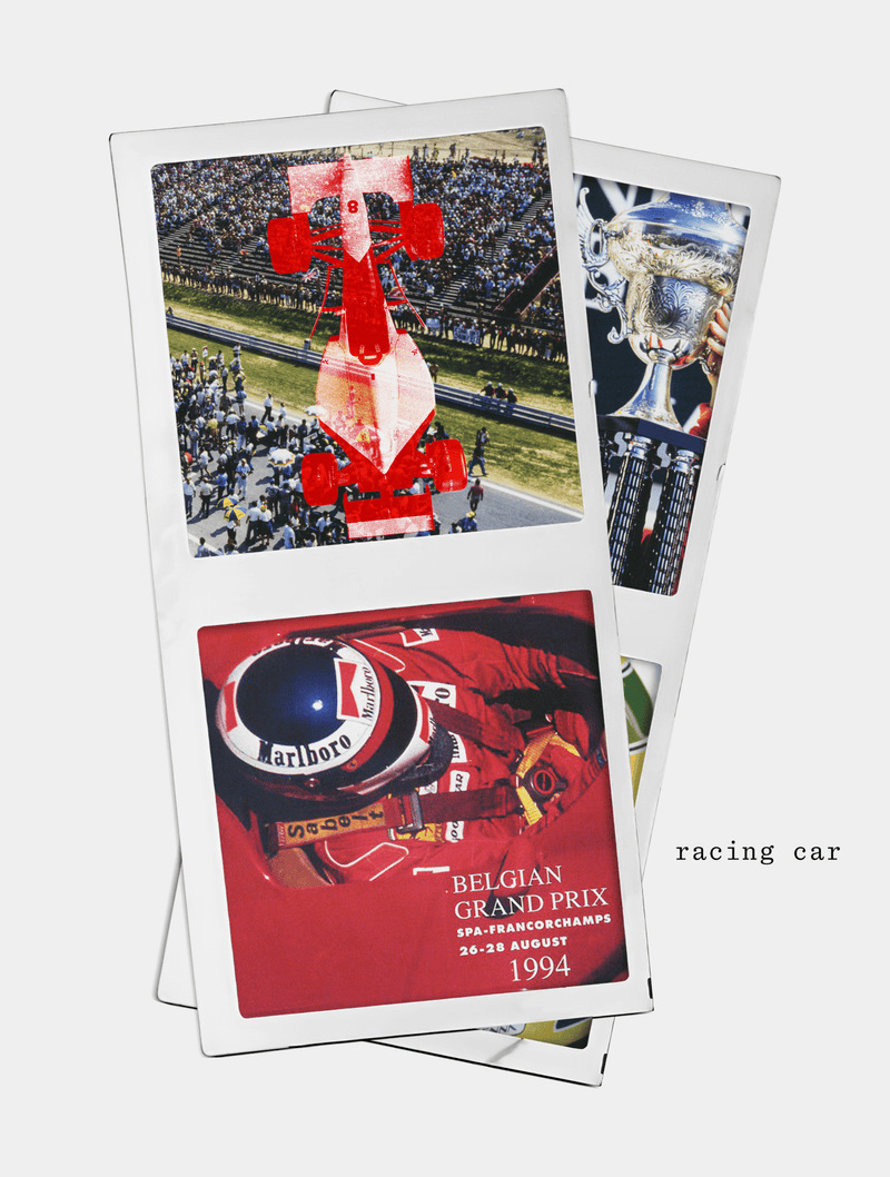 Babyhug Half Sleeves Cut & Sew Polo T-Shirt F1 Car Print - Navy Blue main image 1