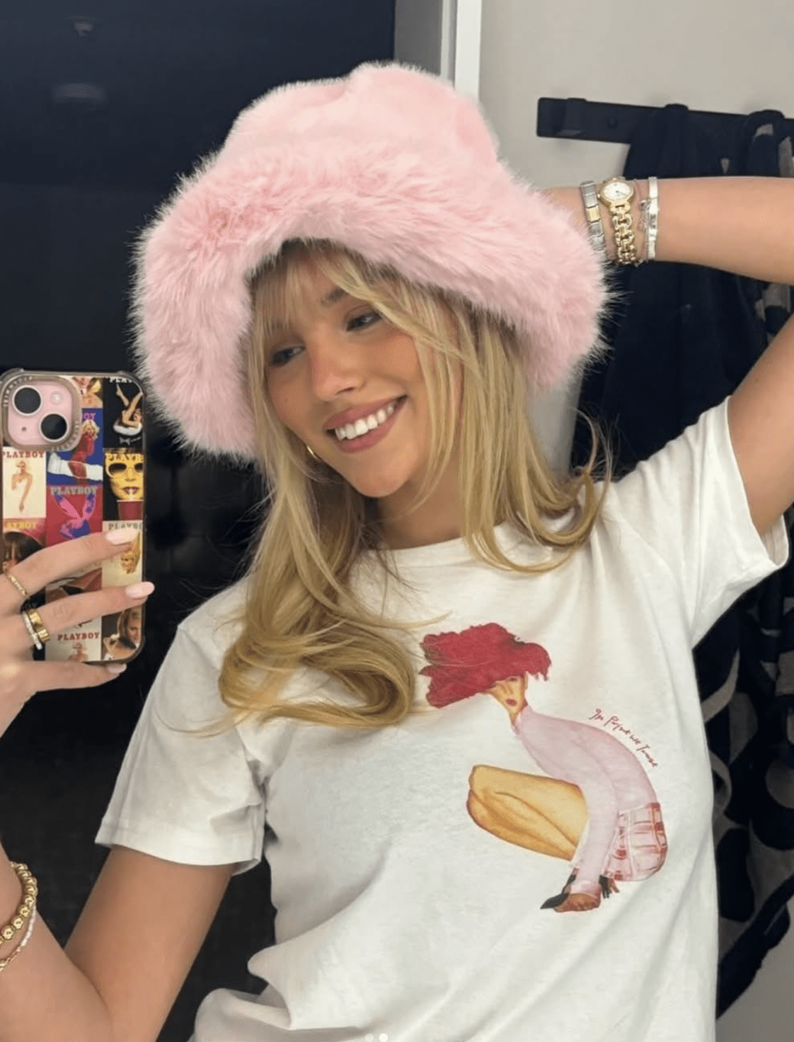 really big hat baby tee - In Print We Trust