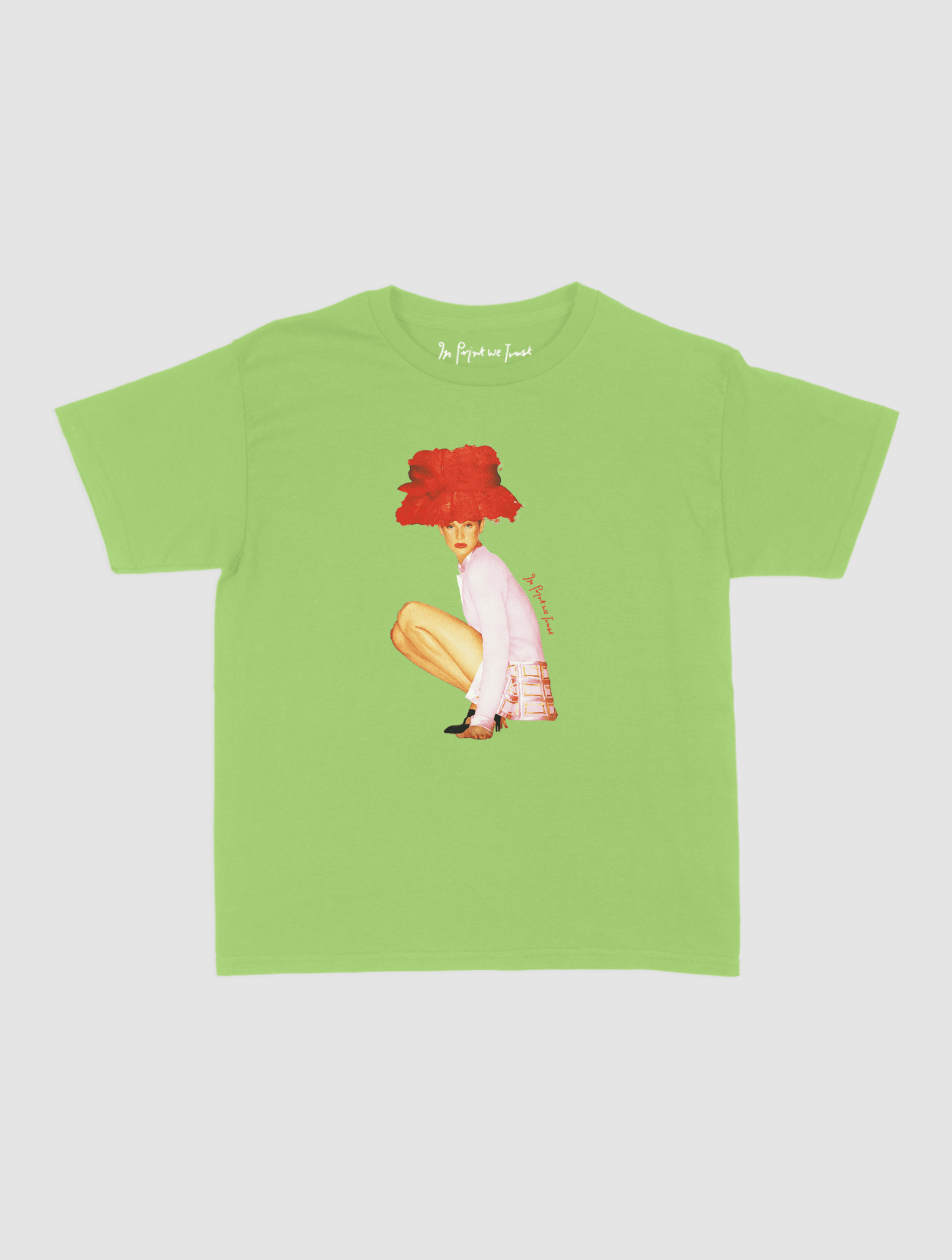 really big hat baby tee - In Print We Trust