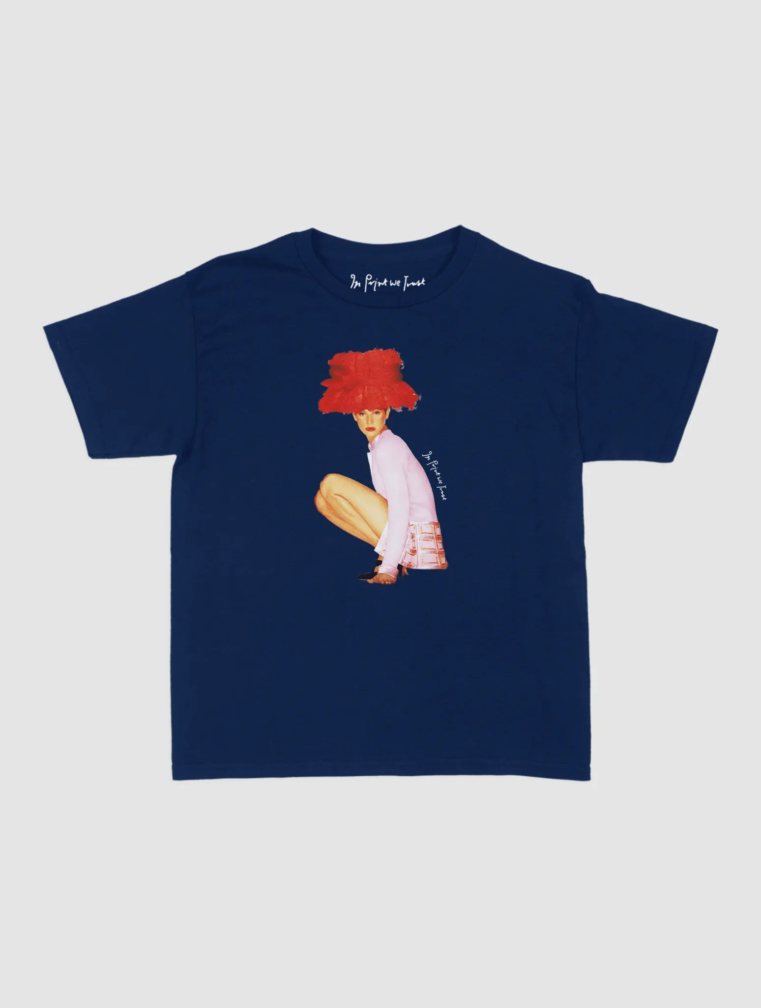 really big hat baby tee - In Print We Trust