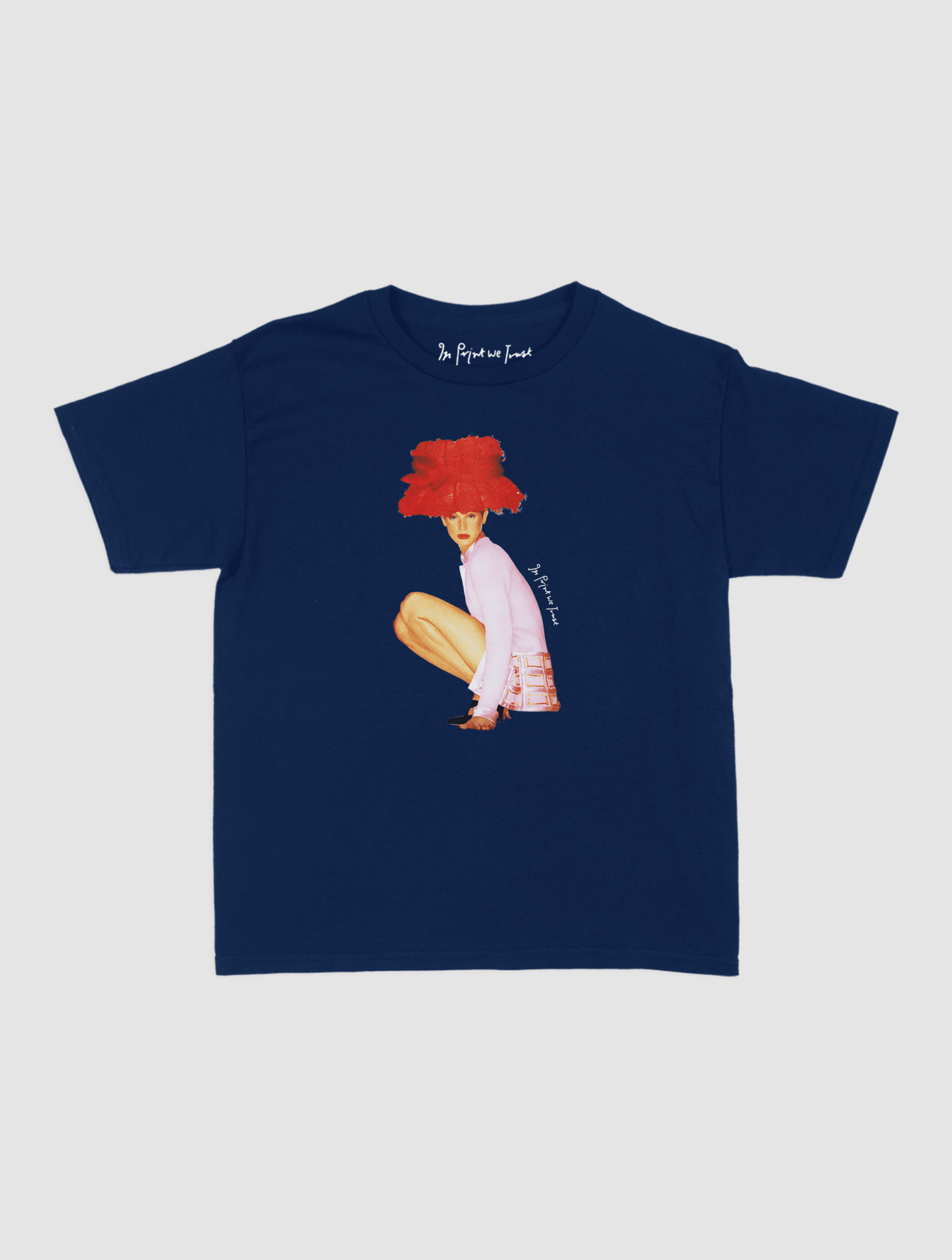 really big hat baby tee - In Print We Trust