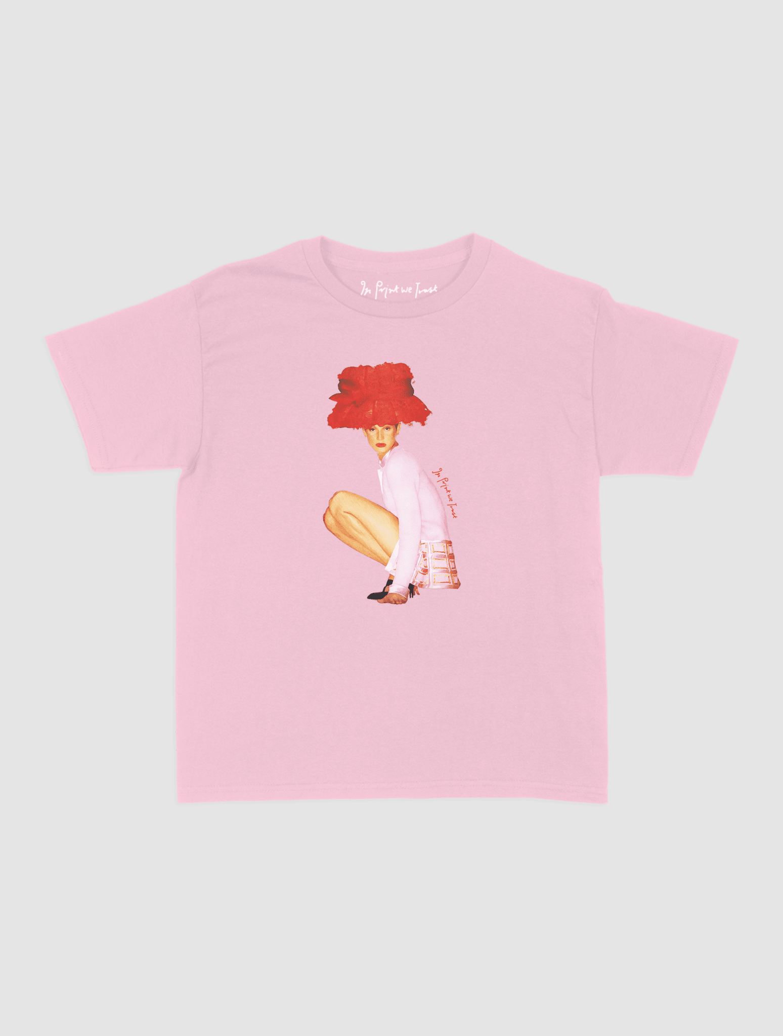 really big hat baby tee - In Print We Trust