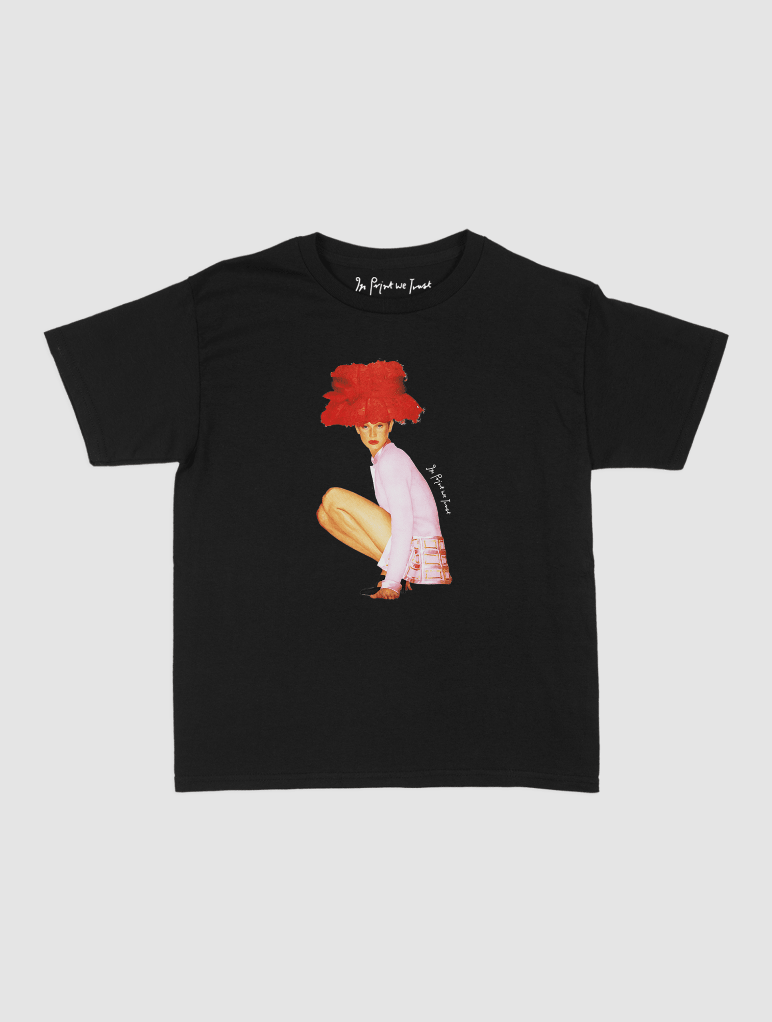 really big hat baby tee - In Print We Trust