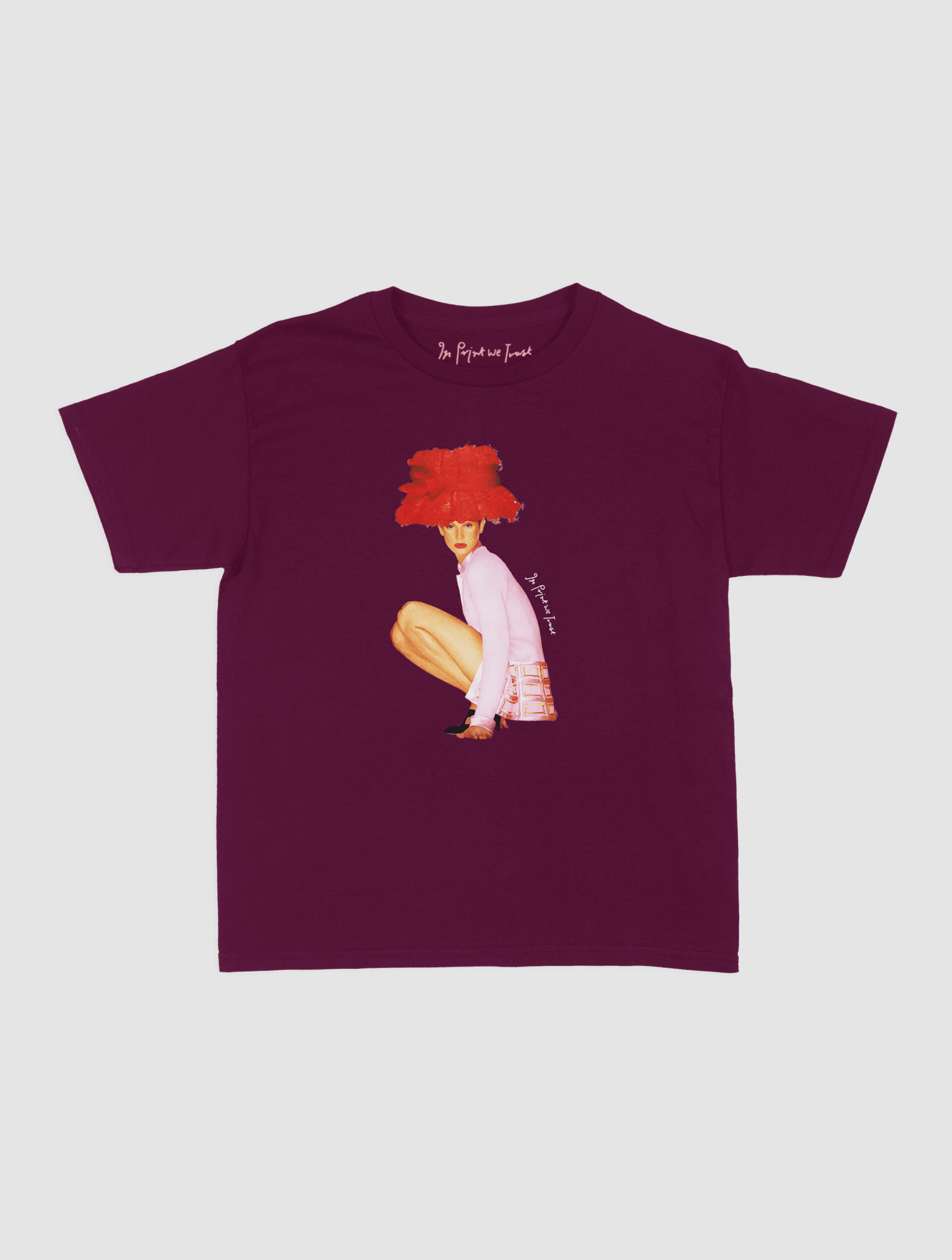 really big hat baby tee - In Print We Trust