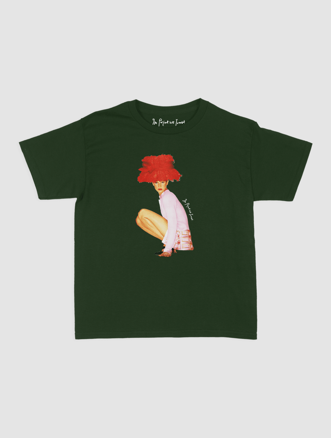 really big hat baby tee - In Print We Trust